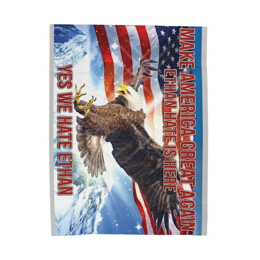 American Eagle Velveteen Plush Blanket — Make America Great Again Design