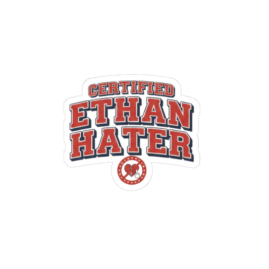 Certified "Ethan Hater" Kiss-Cut Sticker — Funny Personalized Name Sticker for Laptops, Water Bottles & Gifts