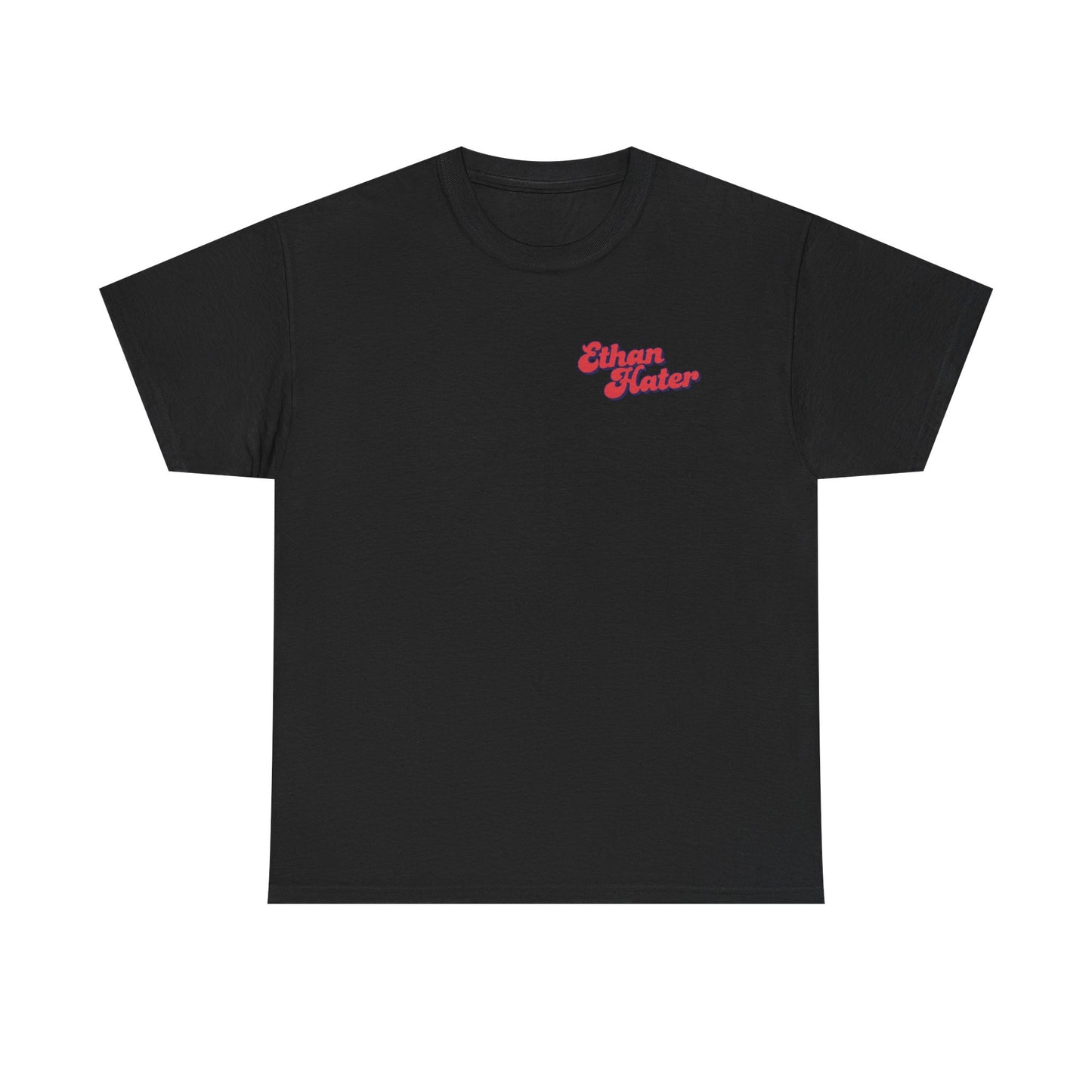 Retro 'Ethan Hater' Chest Logo Tee — Vintage Script Graphic T-Shirt