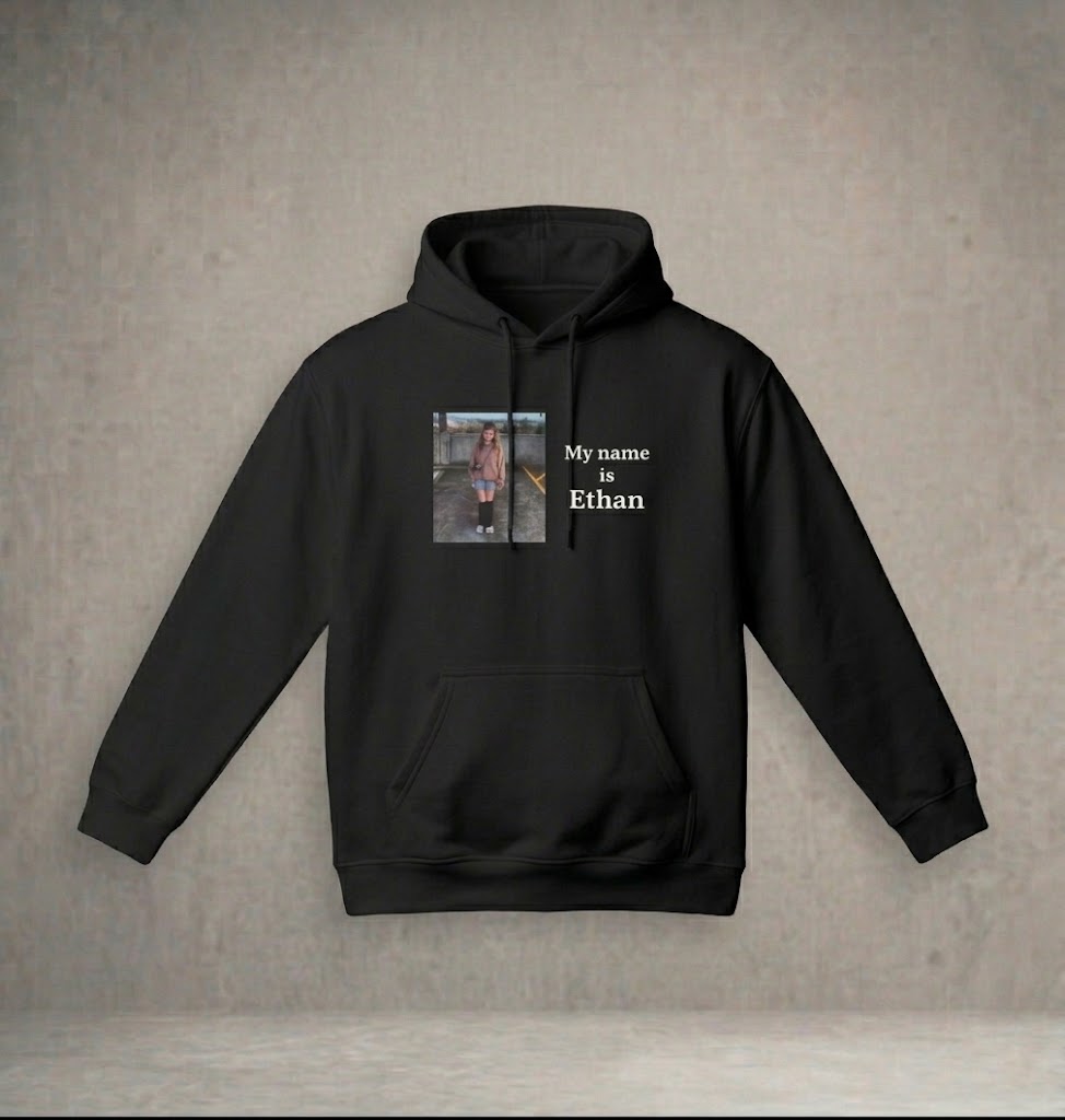 Customizable 'My Name Is [Name]' Photo Hoodie — Retro Lip Art & "Don't Touch Persona" Graphic