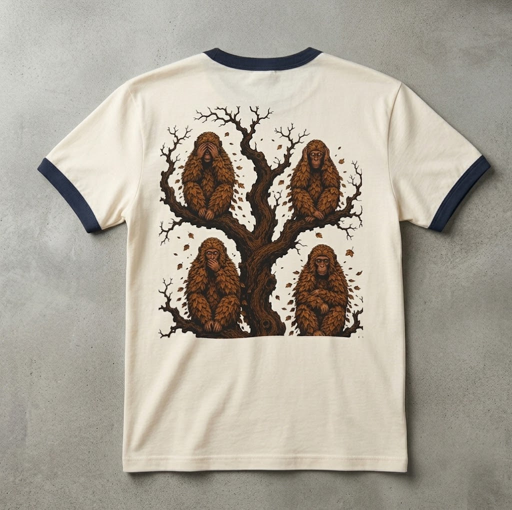 See No Ethan Ringer T-Shirt — “See no Ethan / Hear no Ethan / Speak no Ethan / Be no Ethan” Customizable Retro Graphic Tee