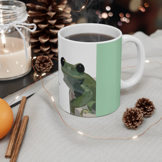 Customizable Funny Frog Mug — "Ethan's Breath Smells Like Shit...Ribbit" 11oz Ceramic